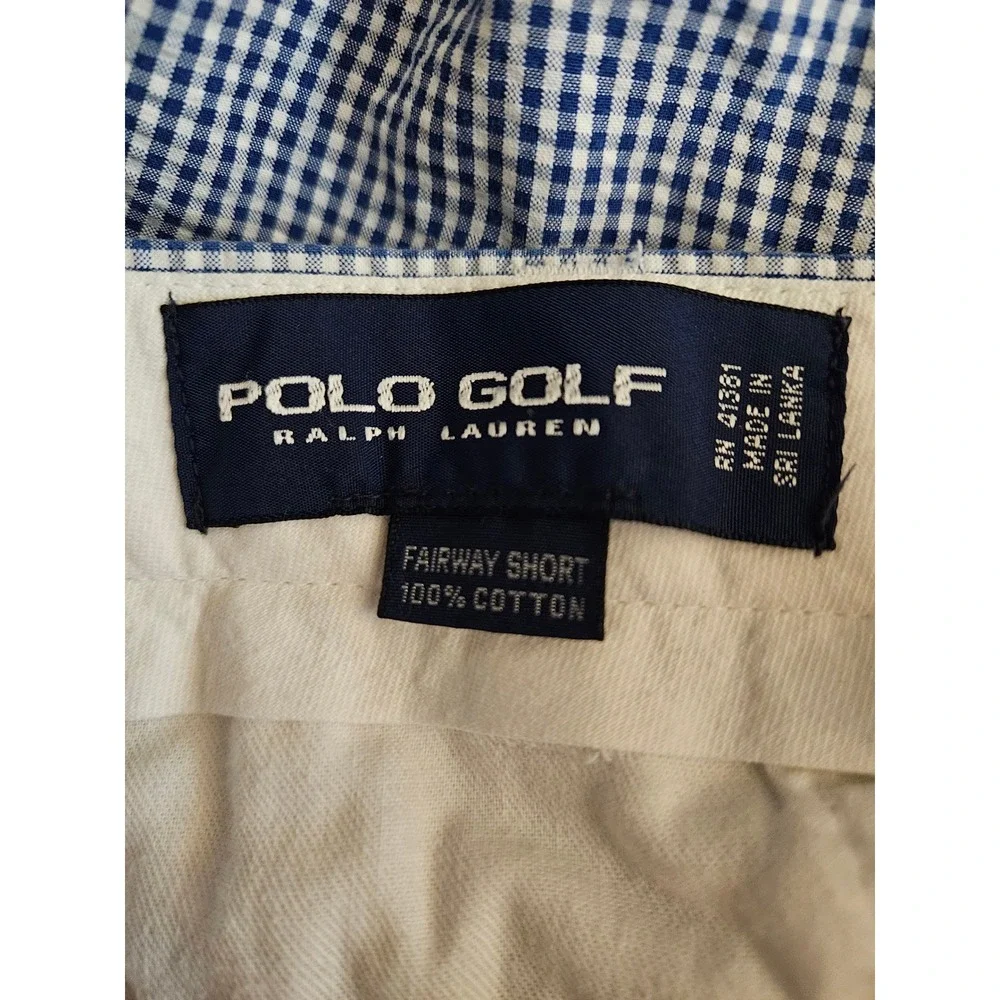 Polo Golf Ralph Lauren Shorts Mens Size‎ 40 Blue Gingham Pleated Cotton Preppy